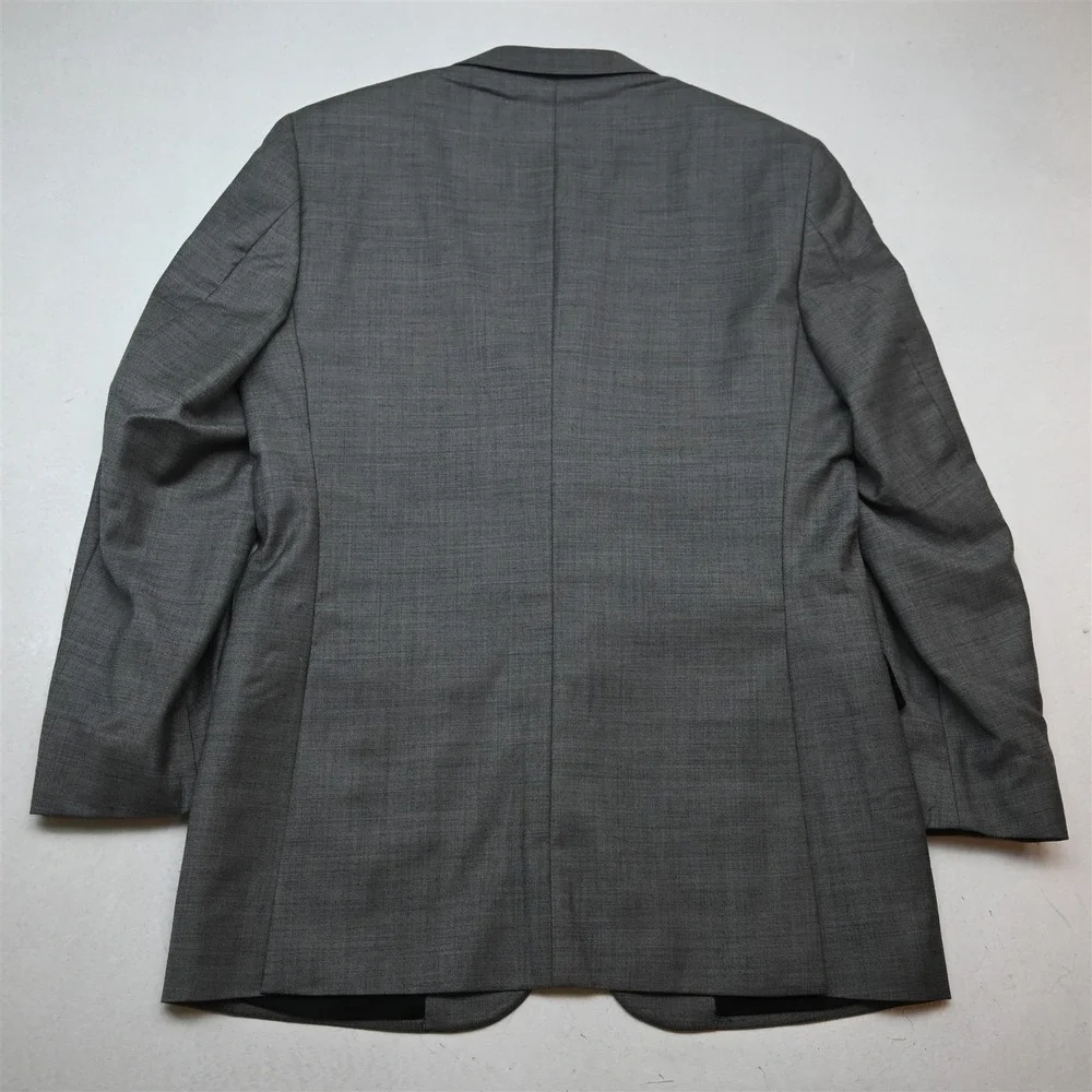 Jos A Bank 41L 34x32 Gray Sharkskin 100% Wool Traveler Mens Jacket Pants Suit